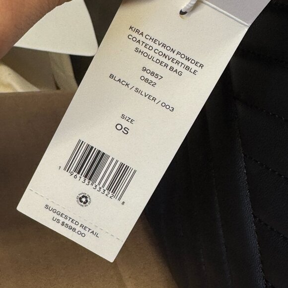 Tory Burch Kira Chevron Large Shoulder Bag – Black/Silver - Picture 10 of 10